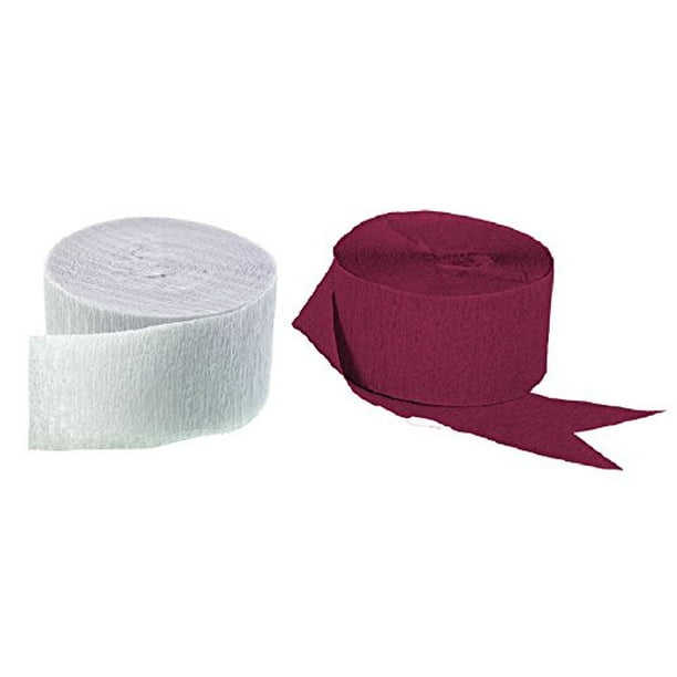 MADE IN USA! 2 Rolls Each Color BLACK and WHITE Crepe Paper Streamers